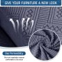 TAOCOCO Recliner Sofa Covers 3 Pieces Reclining Couch Covers for 3-Seater Sofa Furniture Protector w/ Pockets, Dark Gray - Image 6