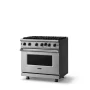 Viking - 36"W. P5S 5.1 Cu. Ft. Freestanding LP 6 Burner Gas Convection Range - Stainless Steel - Stainless Steel - Image 2