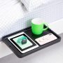 BedShelfie Bedside Shelf for Bunk Bed & Top Bunk, College Dorm Room Essentials, Loft Bed Accessories, Clip On Nightstand Snack Organizer, Floating Bed Side Table Tray Storage - Minimalist Black Wood - Image 5