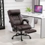 27.25" x 24" x 47.25" Brown PU Leather Reclining Height Adjustable 6-Point Massage Executive Chair with Arms - Image 2