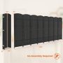 8-Panel Folding Room Divider with Hand-Woven Texture and Solid Wood Frame - Image 3
