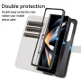 Dteck Samsung Galaxy Z Fold 4 5G Wallet Case, Shockproof 9 Card Slots Removable Adjustable Crossbody Necklace Lanyard Shoulder Strap Zipper PU Leather Case Cover, White - Image 6