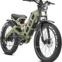 Eahora Romeo Pro 60Ah Peak 1600W Electric Bike for Adults 100-200 Miles Long Range Electric Bike 26 * 4.0 Fat Tire Electric Bike Full Suspension Electric Mountain Bike Green - Image 1
