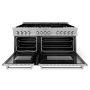 ZLINE - 60 in. Wide 8 Burner Legacy Dual Fuel Freestanding Range with 2 Ovens - Satin Stainless Steel - Image 4