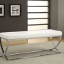 Walton Leatherette Upholstered Tufted Accent Bench White - Image 2