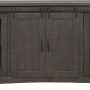 Martin Svensson Home 65" Solid Pine Wood Entertainment Center with Storage. Rustic TV Stand for TVs up to 70." Sliding Doors, Adjustable Shelves & Cable Management – Grey - Image 1