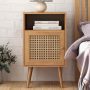 Tolead Rattan Nightstand, Boho Side Table with Handmade Rattan Decorated Drawer, Bedroom, Living Room, Natural - Image 1