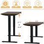 HAIAOJIA Height Adjustable Electric Standing Desk - 47 x 24 Inch Whole Piece Top Sit Stand Desk Computer Desk - Stand Up Desk for Home Office (Black Frame + Walnut Top) - Image 5