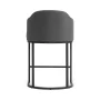 Crystal Charcoal Gray 26''Counter Height Linen Fabric Upholstered Bar Stool Kitchen Island Stool With Black Metal Frame - Image 5