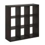 Furinno CUBICLE Open Back Decorative Cube Storage Organizer in 9-Cube Dark Oak - Image 2