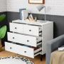 Costway 4 Drawers Dresser Chest of Drawers Free Standing Sideboard Cabinet White - Image 2