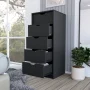 Dresser Kamran, Five Drawers Narrow, Black Wengue Finish - Image 2