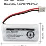 BT162342 BT262342 Cordless Phone Batteries Compatible with BT183342 BT283342 BT166342 BT266342 VTech CS6114 CS6419 CS6719 at&T EL52300 CL80111 Handset Telephone (Pack of 2) - Image 4