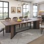 95 inch Large Rectangular Dining Table for 10-12 People, Dining Table with Marble-Color Wood Waterproof Tabletop and Adjustable Leg, 7.9ft Luxurious Family Dinner Table for Office Kitchen Living Room - Image 6