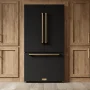 30 in. Wide Gordon Ramsay Series by Thor Kitchen 17.5 Cu. Ft. Counter Depth Refrigerator with Navy Blue Hardware - Black - Image 3