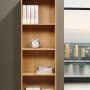Hodedah 4-Shelf Wood Bookcase, Brown - Image 4