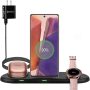 Wireless Charging Station 3 in 1, Fast Wireless Charger for Samsung Galaxy Watch 4, Active 2 Series and Galaxy Buds Series, Phone Charger Stand Dock Compatible with Samsung Galaxy S22 S20 Note(Black) - Image 6