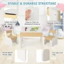 OLAKIDS 3 in 1 Kids Table and Chair Set, Wood Multi Activity Table with Removable Tabletop, Detachable Blackboard for Toddler Playing Drawing Arts Crafts,3 PCS Children Furniture with Storage (White) - Image 6