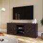 BELLEZE Modern 58 Inch Farmhouse TV Stand & Media Entertainment Center Console Table for TVs up to 65 Inch with Two Shelves and Storage Cabinets - Hilo (Espresso) - Image 2