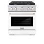 ZLINE - 30 in. Wide 4 Burner 4.2 cu. ft. Paramount Dual Fuel Freestanding Range with Convection Oven - Black Matte - Image 1