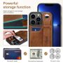 For iPhone15 14 13 12 Plus ProMax Leather Wallet Case Shockproof Kickstand Cover - Image 3