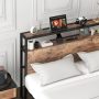 Full/Queen Bed Frame with 2-Tier Storage Headboard and Charging Station - Full Size - Image 4