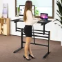 Costway Pneumatic Height Adjustable Standing Desk Sit to Stand Computer Desk Workstaion - Image 3