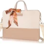 Kamlui Stylish PU leather Waterproof 15.6 Inch Laptop Bag for Women, Creamy-white - Image 1