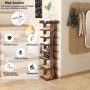 HOMEFORT 7-Tier Wood Shoe Rack, Entryway Shoe Tower,Vertical Shoe Organizer, Wooden Shoe Storage Stand, Rustic Brown - Image 5