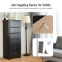 6 Drawers Chest Dresser Clothes Storage Bedroom Furniture Cabinet - Black - Image 6