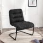 Zenree Upholstered Durable Metal Modern Chair with Soft Cushion, Black - Image 6