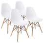 Lacoo Dining Chairs Pre Assembled Modern Style DSW Chair Classic Shell Armless Indoor Kitchen Dining Living Room Side Chairs Set of 4 (White) - Image 6