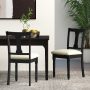 Set of 2 Black Kitchen Dining Chair with Linen Fabric and Storage Space - Image 1