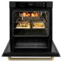 ZLINE - Autograph 30 in. True Convection Single Wall Oven in Black Steel with Gold Helix Handle (WASBZ-30-KG) - Black Stainless Steel - Image 4