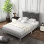 Twin/Full/Queen Platform Bed with High Headboard and Wooden Slats - Full Size - Image 5
