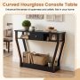 Brown Console Hall Table with Storage Drawer and Shelf - Image 5