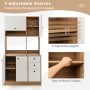 White 71 Inch Kitchen Pantry with 3 Storage Cabinet and 3 Deep Drawers - Image 6