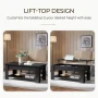 Alden Design Modern 47.5" Wood Lift Top Coffee Table with Lower Shelf for Livingroom, Black - Image 5