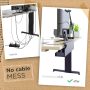 Under Desk Cable Management Tray - No Drill Organizer for Glass Desk. Perfect Standing Cable Management Rack (Black Wire Tray - Single 17'') - Image 3