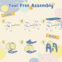 Kids Table and Chair Set with Storage Shelf and Building Blocks - Image 4
