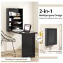 Black Wall-Mounted Fold-Out Convertible Floating Desk Space Saver - Image 4