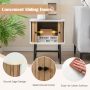 Mid-century Modern Nightstand with Sliding Doors and Storage Cabinet - Image 5