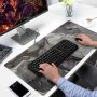 Desk Mat, Large Extended Gaming Mouse Pad XXL, Full Desktop Pad Black Grey Marble Stitched Edges Desk Pad Keyboard Mat for Computer, Laptop, Wireless Mouse, Men Mouse Mat 31.5x15.7 Inchs - Image 5