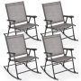 Set of 2 Folding Rocking Chair with Breathable Seat Fabric - Image 4