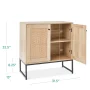 Best Choice Products 2-Door Rattan Storage Cabinet, Accent Furniture, Cupboard w/ Non-Scratch Foot Pads - Natural - Image 2