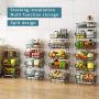 CarolynDesign Kitchen Storage Baskets Black Iron Wire Storage Bins with Wheels and Feet, Stackable Vegetable Storage Baskets (6-Tier Baskets) - Image 3