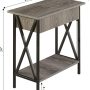 Convenience Concepts Tucson Flip Top End Table with Charging Station 23.75" - Weathered Gray/Black - Image 3