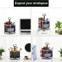 Marbrasse Mesh Desk Organizer, 360-Degree Rotating Multi-Functional Pen Holder, 4 Compartments Desktop Stationary Organizer, Home Office Art Supply Storage Box Caddy (Black) - Image 5