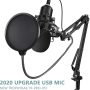 Upgraded USB Microphone for Computer, Mic for Gaming, Podcast, Live Streaming, YouTube on PC, Mic Studio Bundle with Adjustment Arm Stand, Fits for Windows & Mac PC, Plug & Play Design, Gold - Image 6
