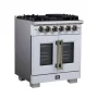 Forno Appliances - 30 in. Wide 5 Burner Capriasca 4.32 Cu. Ft. Freestanding Gas Convection Range with French Doors - White - Image 4